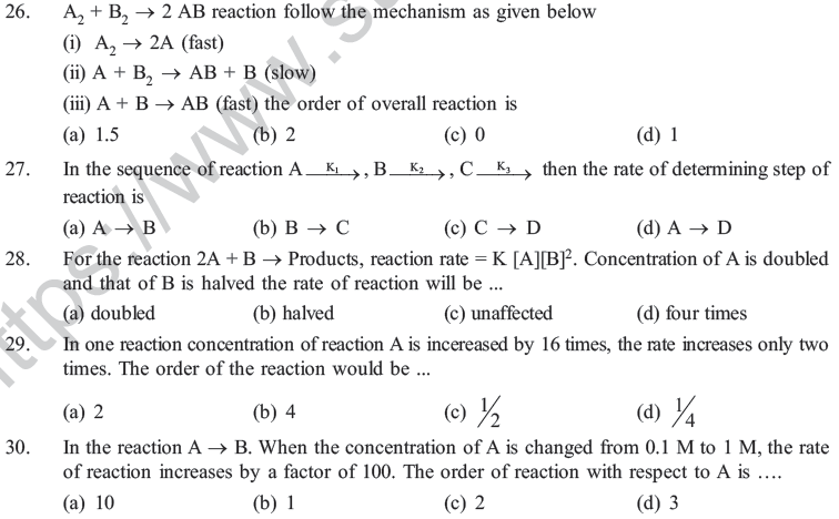 NEET UG Chemistry Chemical Kinetics MCQs, Multiple Choice Questions